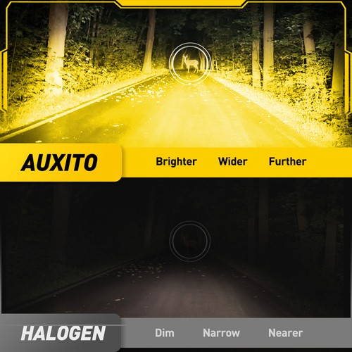 AUXITO H8 H11 LED Fog Driving Light 3000K Yellow Golden Bulb DRL Canbus 6G27 EXR - Picture 8 of 18