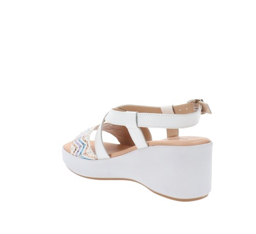 Valleverde Scarpe VV63101 Sandali Donna in Pelle Bianco Chiusura Fibbia - Imagen 6 de 24