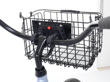 Bicycle Handlebar Basket Folding w/Quick Release Mount Gloss Powder Coat Black