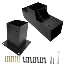 3-Way Pergola Brackets Kit,DIY T-Shape Flat Woodwork Brackets with Post 