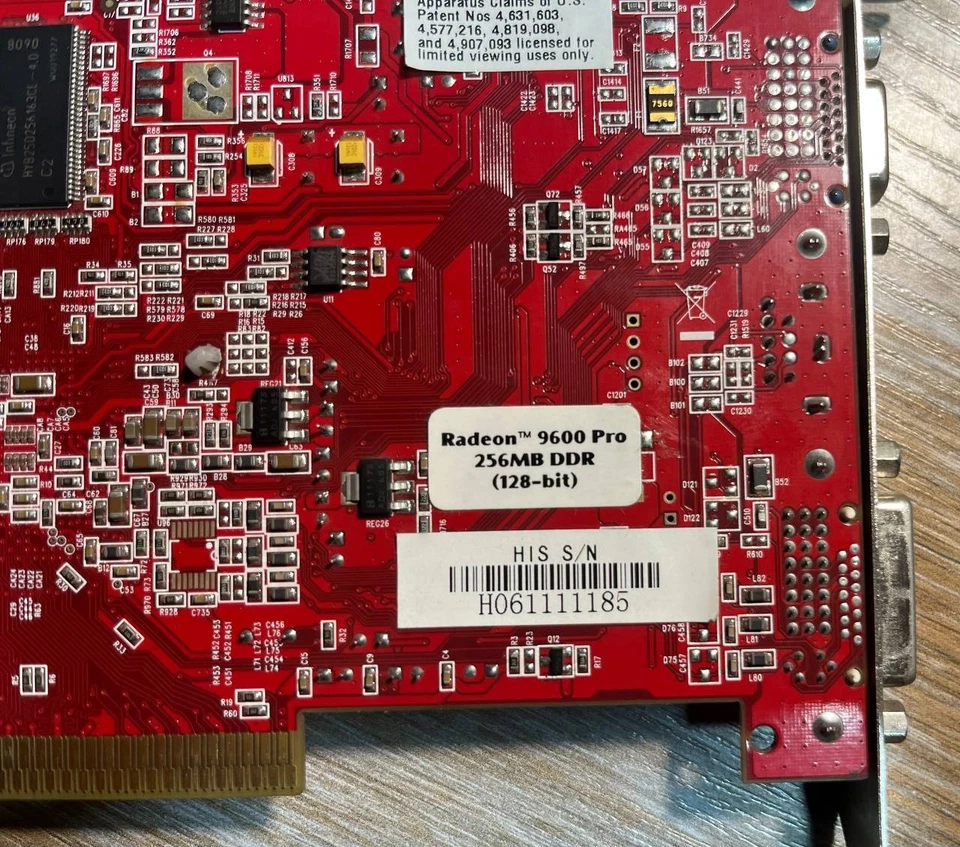 HIS ATI Radeon 9600 Pro 256MB AGP Video Card VGA DVI S-Video. TESTED - Image 4 of 4