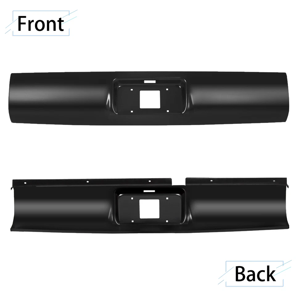 Rear Bumper Roll Pan w/License Plate For 1994-2003 S10 Sonoma GMC Fleetside Foto 2 de 4