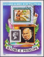 S. TOME E PRINCIPE Znaczek pocztowy Blok ROWLAND HILL - +sl-132