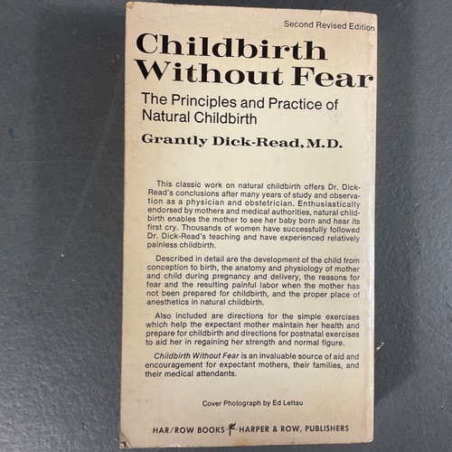 Childbirth Without Fear Grantly Dick-Read VTG Paperback Book Harper & Row 1970 - Picture 7 of 24
