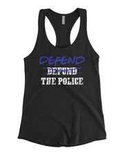 Defend the Police Women's Racerback Tank Top Support Blue Line Flag