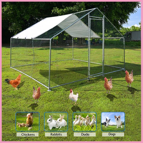 10/13/20ft Outdoor Pet Dog Run House Kennel Shade Cage Walk-in Chicken Coop - Picture 15 of 56