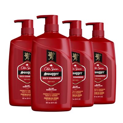 Old Spice Red Zone Swagger Scent Body Wash for Men, 30 Ounce (Pack of 4) 