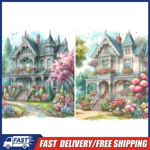 Castle 5D DIY Full Drill Round Diamond Painting Kit for Home Wall ...