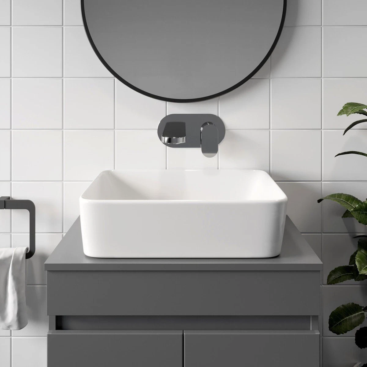 Ceramic Bathroom Vanity Wash Basin Sink Countertop Rectangular