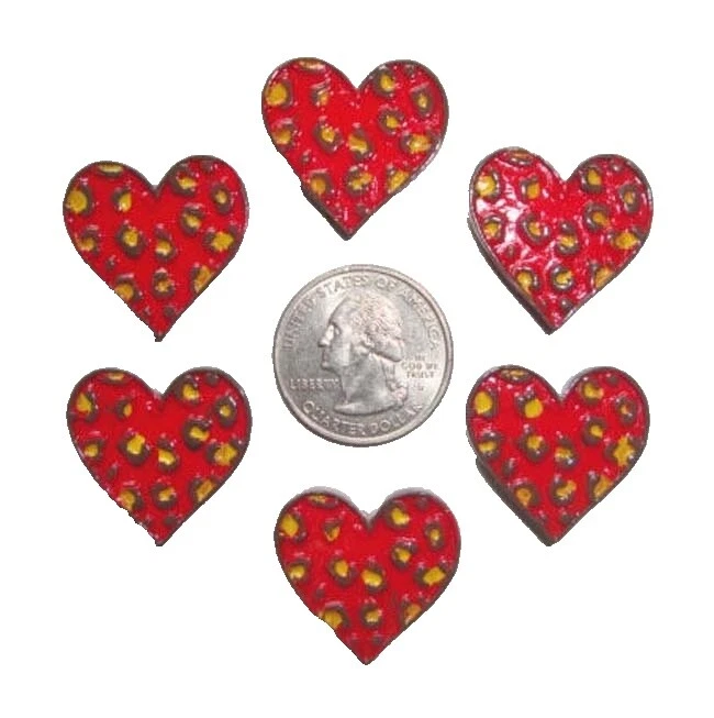 Resin Heart Scrapbooking Buttons