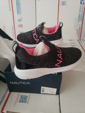 Nautica Canvey Girls Black Pink Sparkle Pink Sneakers Shoes Size 4 - trl8