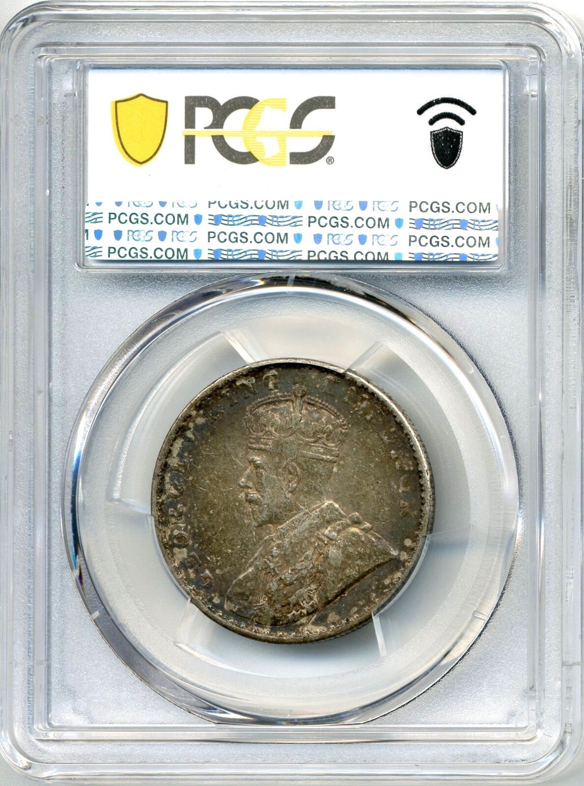 1912-1936 India British Rupee ERROR COIN, Full Brockage Reverse PCGS VF35