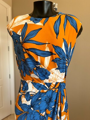asymmetrical sheath dress maggy london Maggy London Asymmetrical Neck Cap Sleeve Dress – New Yorker's Apparel main image 1