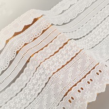 1 Yard Baumwolle Spitze Wasserlöslich Borte Sticken DIY Nähen Handwerk Zubehör