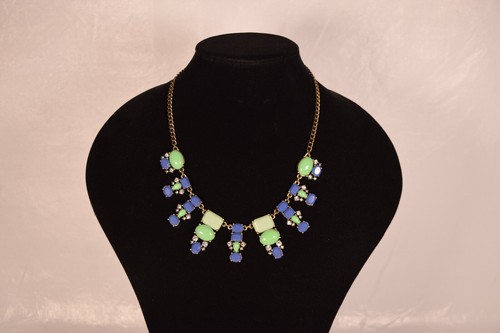 J Crew Statement Necklace Crystal Blue 