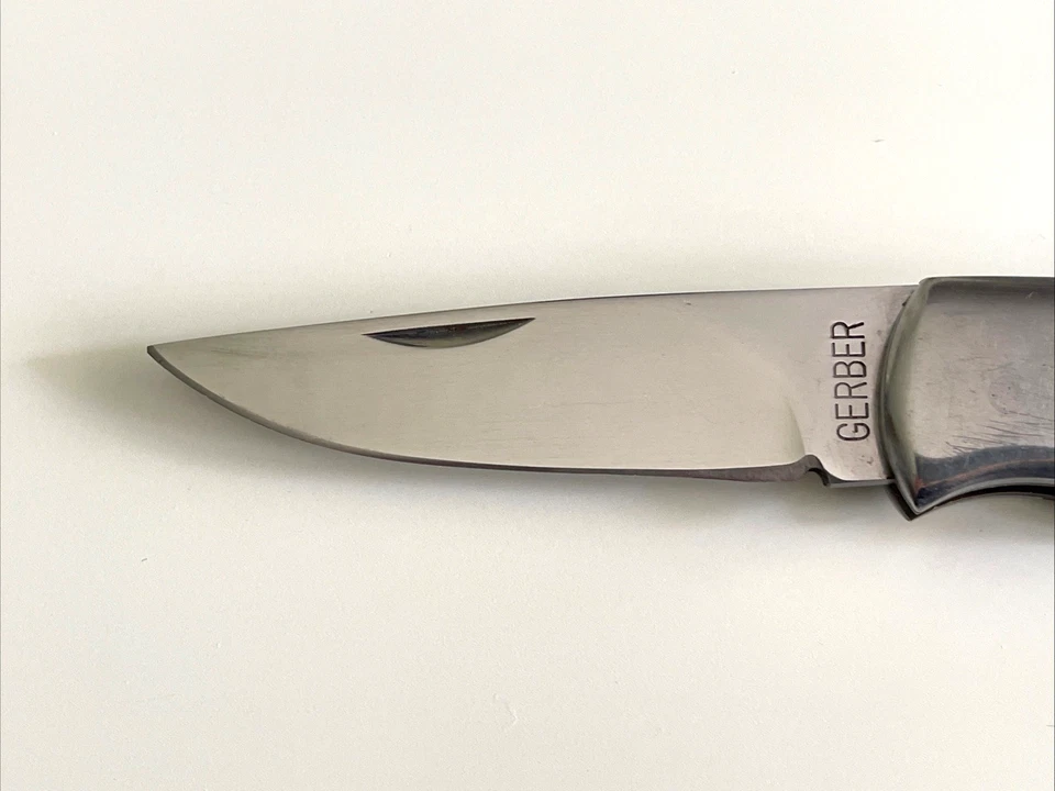 Gerber 1007 Folding Hunter II Knife Ebony Wood Handle Sakai Japan 1983 - Image 2 of 4