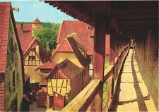 Rothenburg ob der Tauber Germany Battlement Wall Postcard