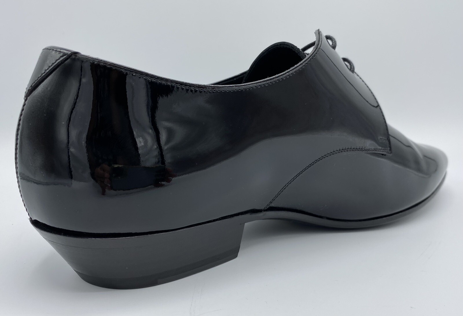 $800 Saint Laurent Jonas pelle verniciata nera taglia US 8 Made in Italy