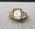 Art Deco Antique Vintage 4.20Ct White Diamond Engagement Ring 14K Yellow Gold FN