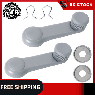 2X Manual Window Crank Gray LH Driver RH Passenger Side Pair for Accent Elantra