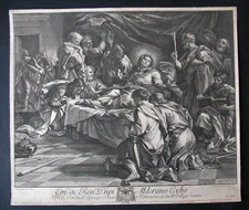 DEATH OF THE VIRGIN MARY . ROBERT VAN AUDENAERD 1663 - 1743 . COPPER ENGRAVING circa 1710