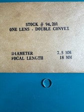 Edmund One Lens Double Convex 7.5mm Diameter 18mm Focal Length