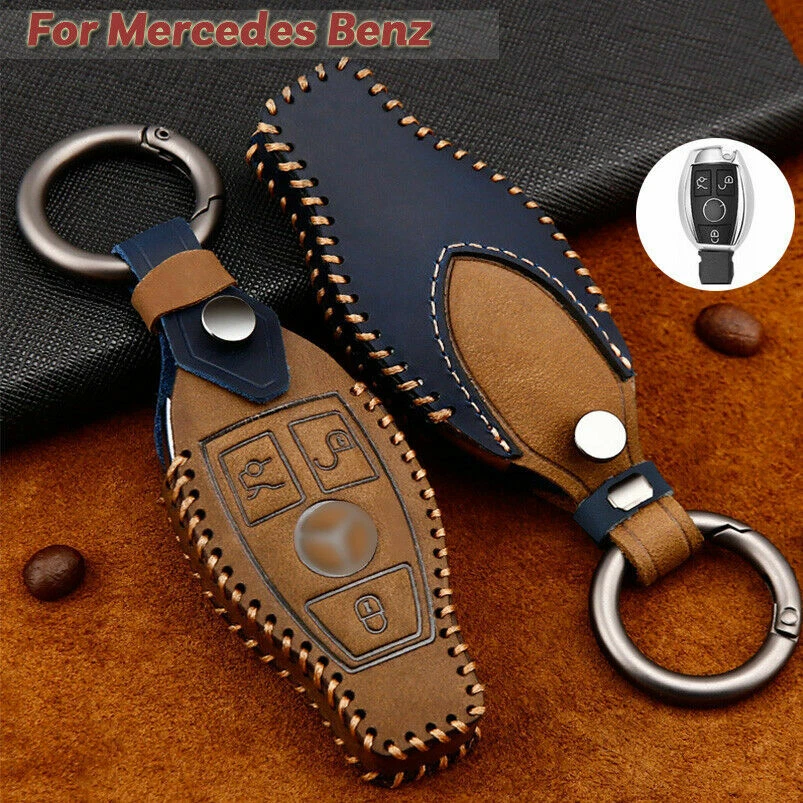 For Mercedes Benz Key Genuine Leather Case Entry Fob Skin Cover Protector Holder For Mercedes Benz Key Genuine Leather Case Entry Fob Skin Cover Protector Holder