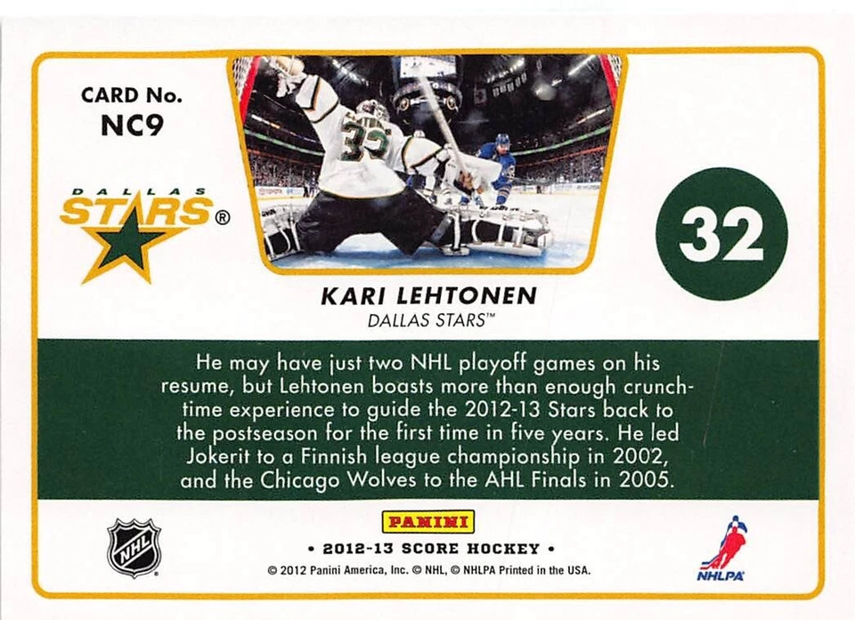 2012-13 Score Net Cam #NC9 Kari Lehtonen - Image 2 of 2