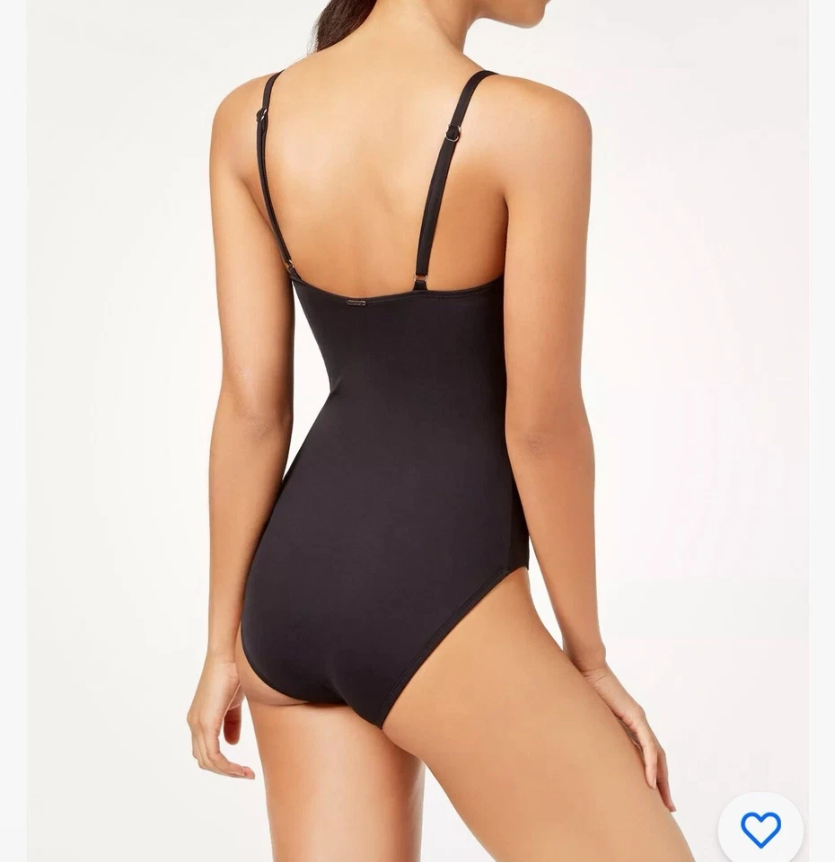 NUEVO CON ETIQUETAS-Traje de baño Nautica con cordones sólido de una pieza-Tallas GRANDES venta al por menor $98 Foto 2 de 4