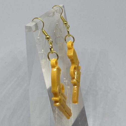 Pistol Gun Charm Earrings 7 cm long, Hooks Kitsch Unusual Hooks. Pick colour - Picture 29 of 41