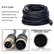 10M 4 Pin Connector Wire Cable For CCD Reversing Backup Camera Truck Van Trailer