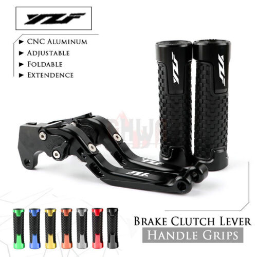Motorcycle Handle Grips & Foldable Brake Clutch Lever for YAMAHA YZF R1 99-01 - Picture 3 of 11