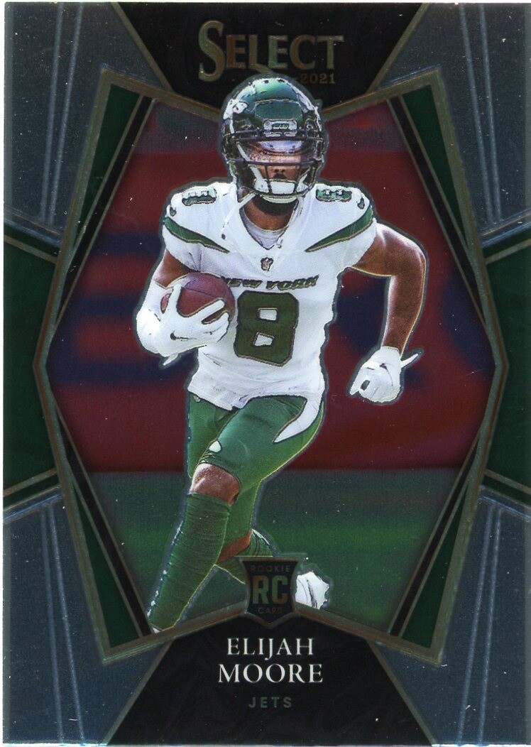 Elijah Moore Rookie 2021 Panini Select Premier #156 New York Jets Football Card