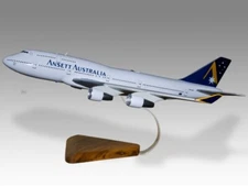 Boeing 747- 400 Ansett Australia Desk Wood Airplane New Model Large Scale 1/150