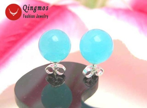 Moda 8 pares de pendientes redondos multicolor de jade natural de 10 mm para mujer - Imagen 9 de 12
