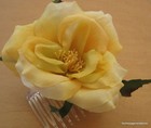 3" Variegated Yellow Rose Silk Flower Hair Comb, Wedding.Prom,Dance,Party,Bridal — photo 2