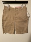 Gap Kids Girls School Uniform Bermuda Shorts Khaki Bnwt Size 8 Regular