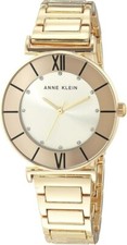 NEW ANNE KLEIN GOLD TONE,STAINLESS STEEL,BEIGE DIAL,BRACELET WATCH AK/3782CHGB