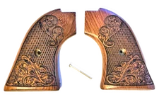 Heritage Arms Rough Rider 6 & 9 Shot Grips Carved Rosewood Scroll "Gold Rush" !