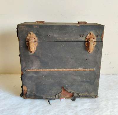 1920s Vintage Handgefertigt Grammophon Record Halten Holz Koffer Verpackung WN2