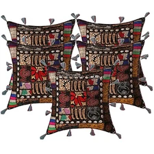 Handwoven Home Decor Cushion Cowry Patchwork Throw Pillow Cover Case Meditation