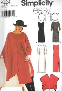 Vintage Simplicity Dress & Wrap Pattern #9324 2 Lengths. Sz.14-20. 2000