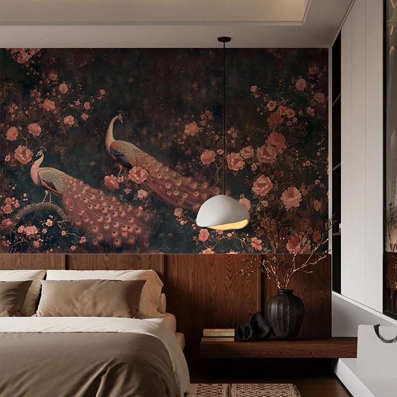 Vintage Peacock Large Wall Mural Wallpaper lot,148"X98" Divide into 5 Pieces Dec - Image 4 of 4