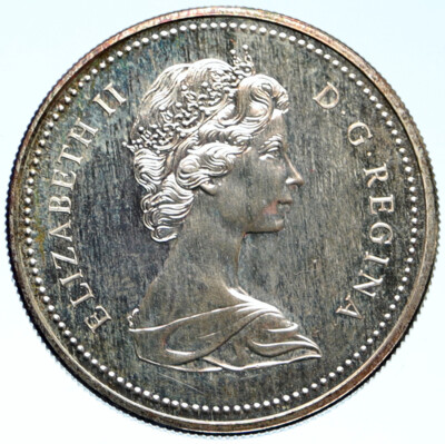 1973 CANADA Queen Elizabeth II RCMP Police HORSE OLD Silver Dollar