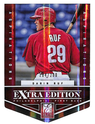 2012 Panini Elite Extra Darin Ruf 184/200 Aspirations rookie card ...