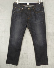 Hudson Jeans Men 39x31 Black Denim Byron Five Pocket Straight Leg Button Fly