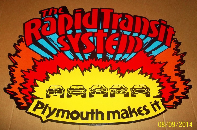 Beautiful Mopar Rapid Transit System Sign, Porcelain Look and Feel, Very Heavy