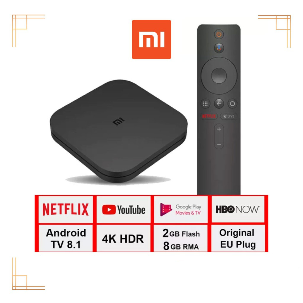 Xiaomi Mi Box S (2nd Gen) 4K HDR Android TV 8GB Media Streamer Wifi