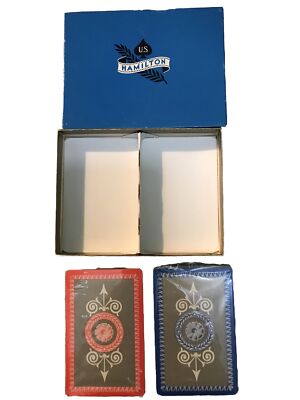 NEW Vtg Hamilton 2 Deck Set Playing Cards with TAX SEAL