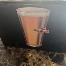 Old Southern Brass USA .50 Caliber Bullet Pint Glass New